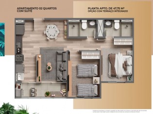 PLANTA APTO. DE 47,75M² (ILUSTRAÇÃO)