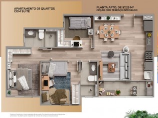 PLANTO APTO. DE 57,25M² (ILUSTRAÇÃO)